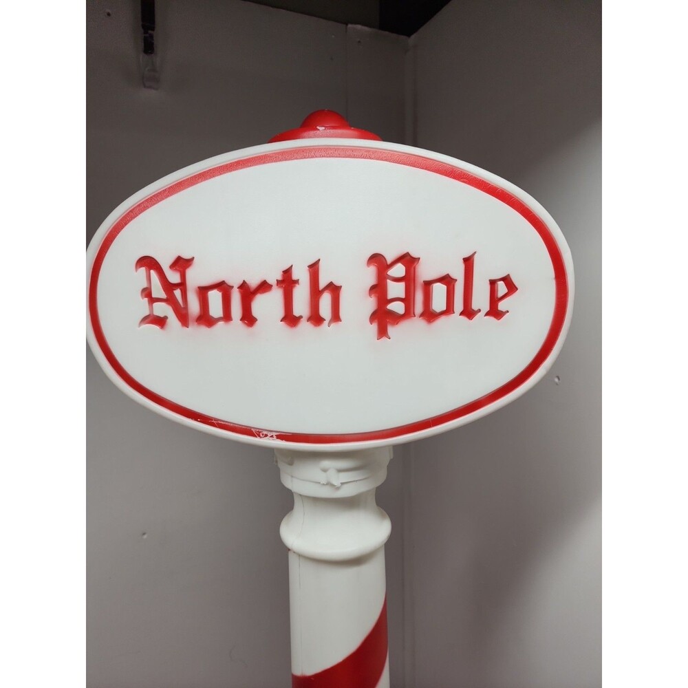 Vintage 1991 Union Products North Pole Candy Cane Blow Mold Tested Working 45" - Picture 6 of 9
